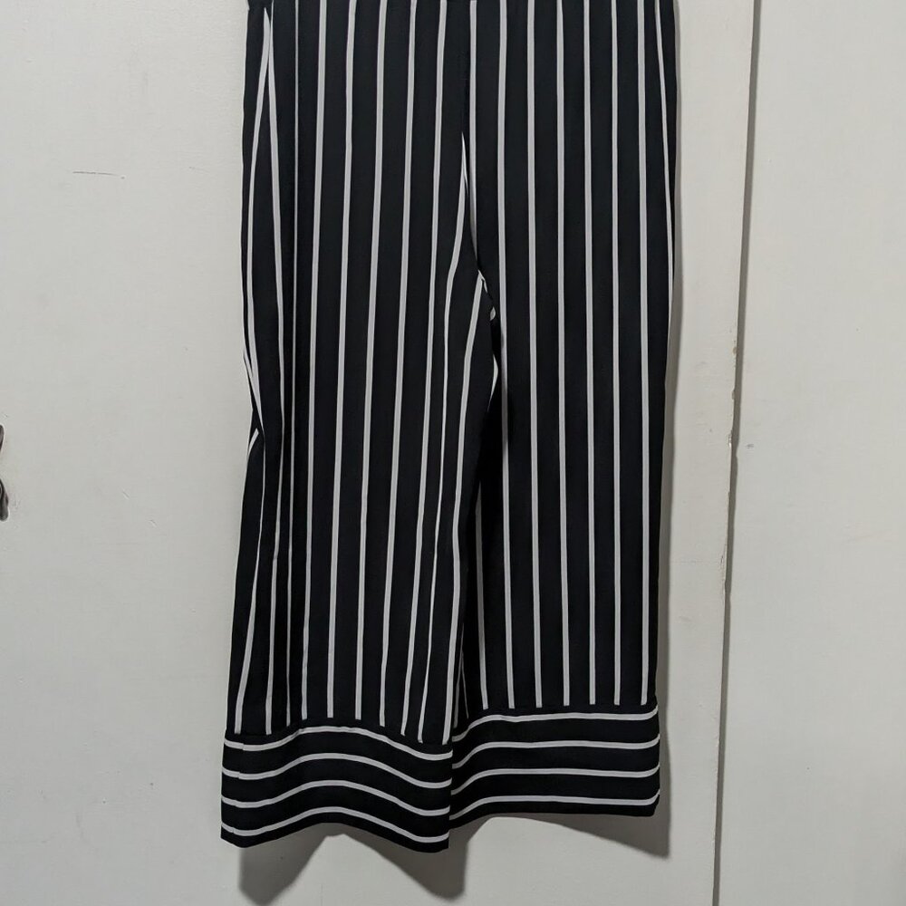 I.N.C International Concepts Black White Striped Wide Leg Pants - Picture 4 of 7